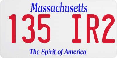 MA license plate 135IR2