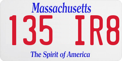 MA license plate 135IR8