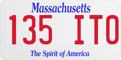 MA license plate 135IT0