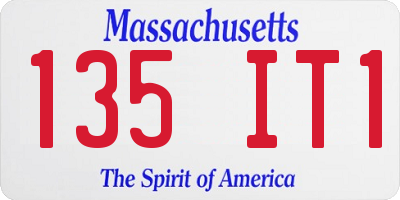 MA license plate 135IT1