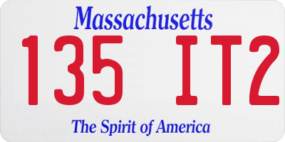 MA license plate 135IT2