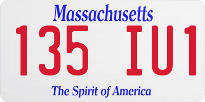 MA license plate 135IU1