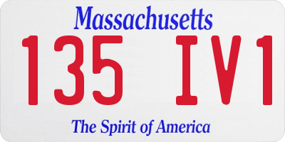 MA license plate 135IV1
