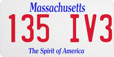 MA license plate 135IV3