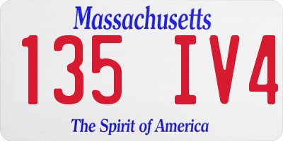 MA license plate 135IV4