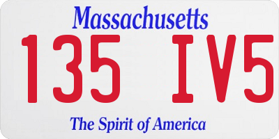 MA license plate 135IV5