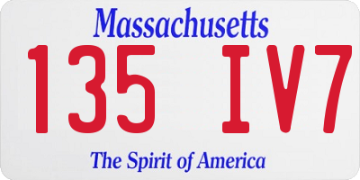 MA license plate 135IV7