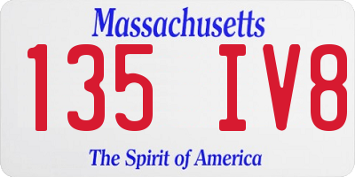 MA license plate 135IV8