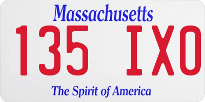 MA license plate 135IX0