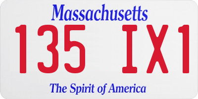 MA license plate 135IX1