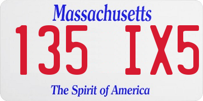 MA license plate 135IX5