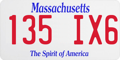 MA license plate 135IX6