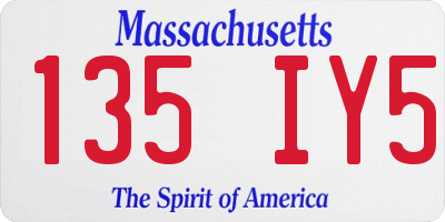 MA license plate 135IY5