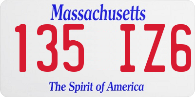 MA license plate 135IZ6