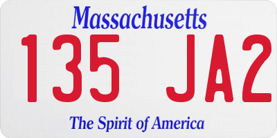 MA license plate 135JA2