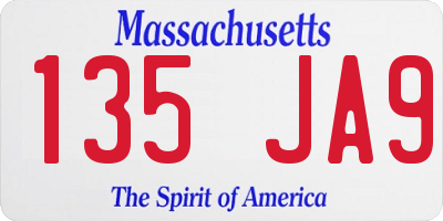 MA license plate 135JA9