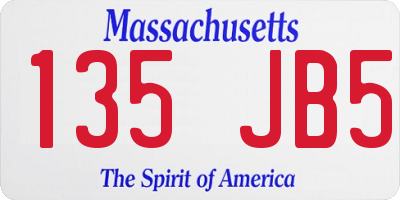 MA license plate 135JB5