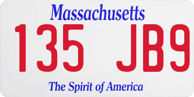 MA license plate 135JB9