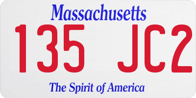 MA license plate 135JC2