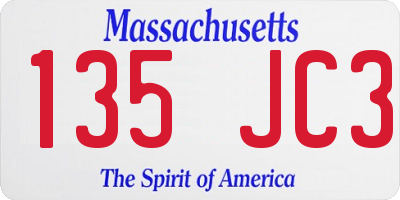 MA license plate 135JC3