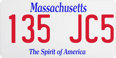 MA license plate 135JC5