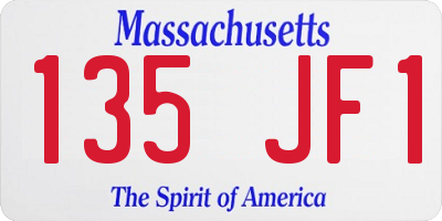 MA license plate 135JF1