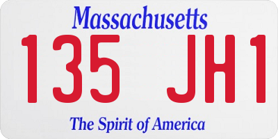 MA license plate 135JH1