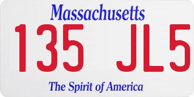 MA license plate 135JL5