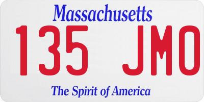 MA license plate 135JM0