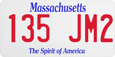 MA license plate 135JM2