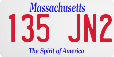 MA license plate 135JN2