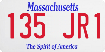MA license plate 135JR1