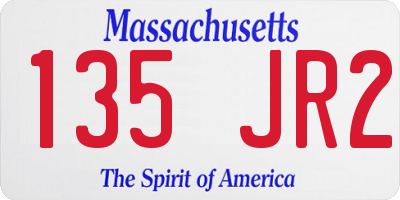 MA license plate 135JR2