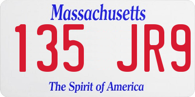 MA license plate 135JR9