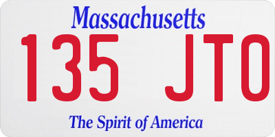 MA license plate 135JT0