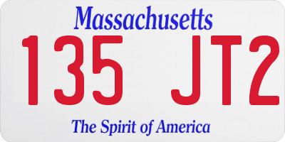 MA license plate 135JT2