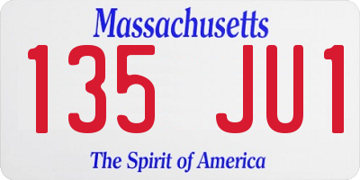 MA license plate 135JU1