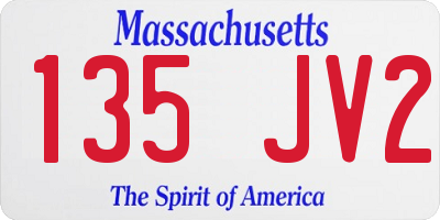 MA license plate 135JV2