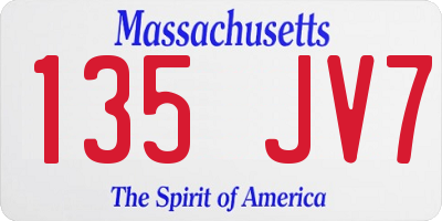MA license plate 135JV7