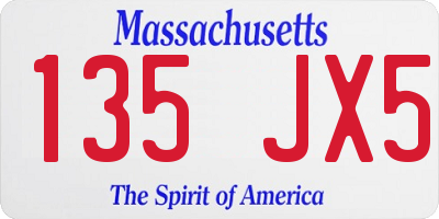 MA license plate 135JX5