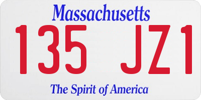 MA license plate 135JZ1