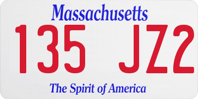 MA license plate 135JZ2
