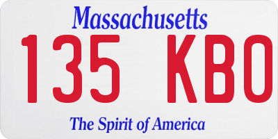 MA license plate 135KB0
