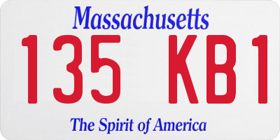 MA license plate 135KB1