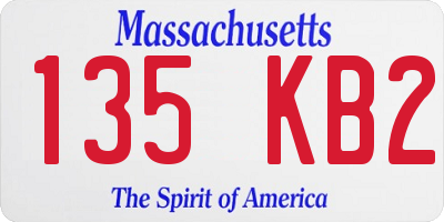 MA license plate 135KB2