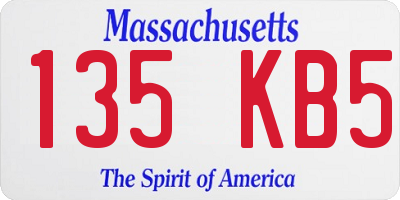MA license plate 135KB5