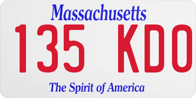 MA license plate 135KD0