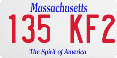 MA license plate 135KF2