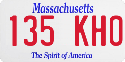 MA license plate 135KH0