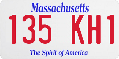 MA license plate 135KH1